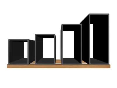 1 2in Wall x8in Rectangle Tube 3D model