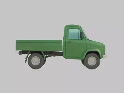 GreenPickupFantasyCar Low-poly 3D model