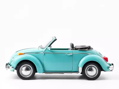 Turquoise Vintage Convertible model pack Low-poly 3D model