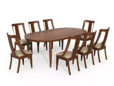 Wooden Dining Table 3D model