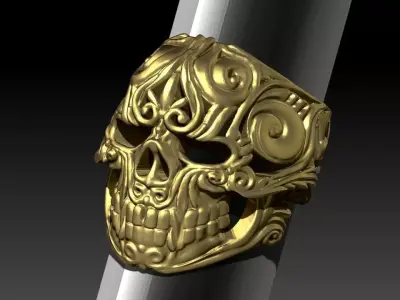 Heavy  Ring Boss Chief Skull  Jewel Man Woman 3D print model