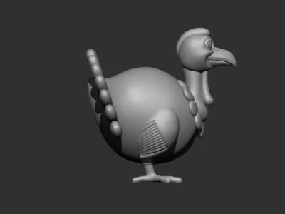 cartoon turkey 3d model for 3d printing 3D print model