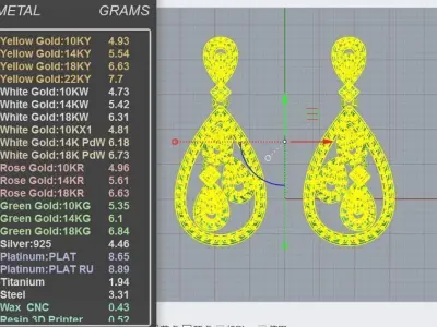 Luxury Pave Diamond Dangle Earrings 3D print model