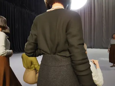 Modular Character - Asian Smart Casual Woman - FF2 Low-poly 3D model