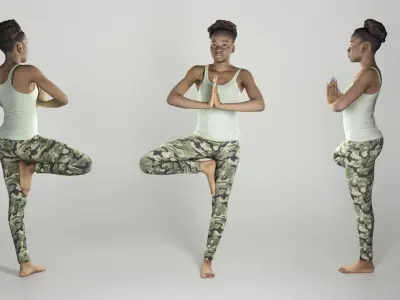 Young woman practicing yoga 267 Low-poly 3D model