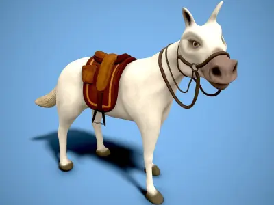 Cartoon horse Low-poly 3D model