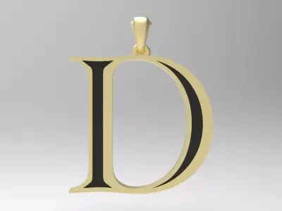 Alphabet Latin D 3D print model