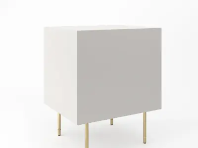 West Elm Modernist Wood  Lacquer Nightstand  Winter Wood 3D model