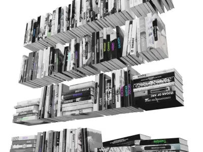 Books 150 pieces 2-1-3 Low-poly 3D model