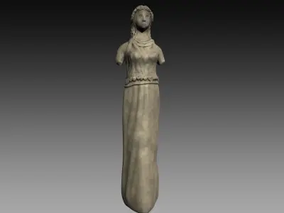 Low Poly Female Statue Low-poly 3D model