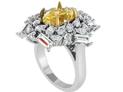 Luxury Ring With Diamonds 3833 3D print model