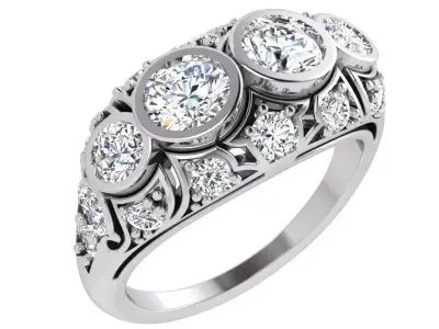 Bezel Setting Diamond Ring 4530 3D print model