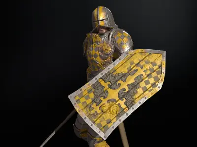 NPC Knight 1 Low-poly 3D model