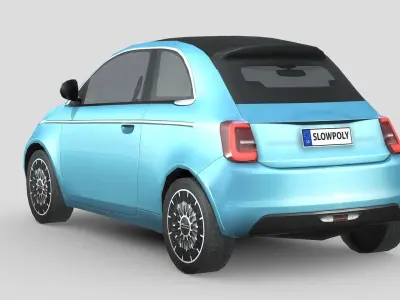 Fiat 500 la Prima 2021 Low-poly 3D model