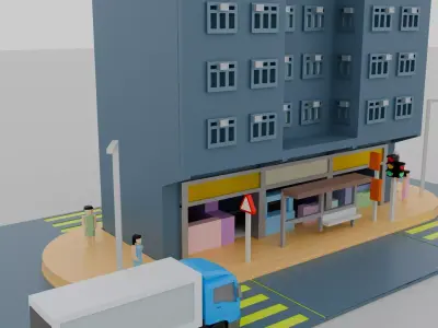 Hong Kong Building Pack 3 Low-poly 3D model