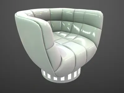 Futuristic armchair Low-poly 3D model