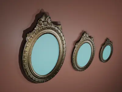 LOW POLY GOLD MIRROR  Free low-poly 3D model