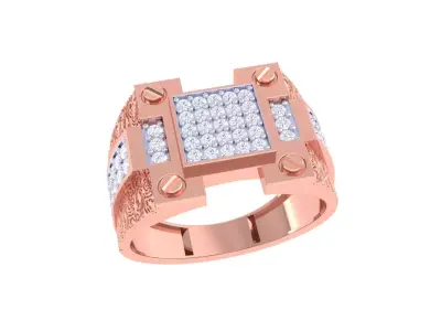 Mens gemstone diamond men Ring with details images 29 3D print model