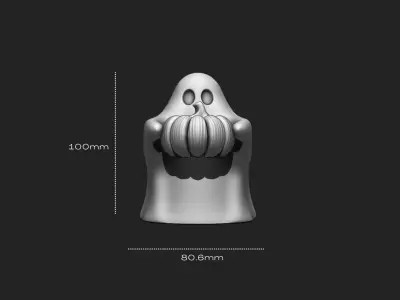 Ghost Pumpkin Halloween - 3D STL File for 3D Printing - Decor 3D print model