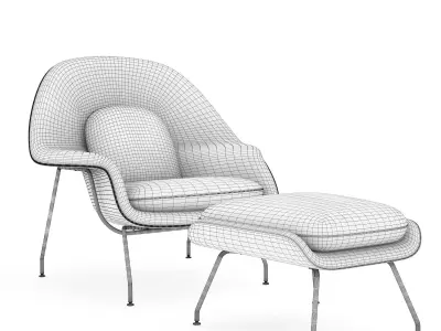 Womb Chair Low-poly 3D model