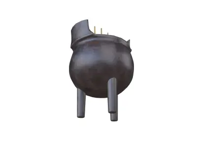 Cartoon Incense Burner v1 008 Low-poly 3D model