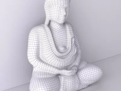 Antique Green and Gold Sitting Buddha 3D model