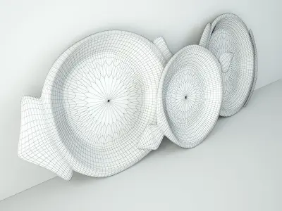 Vintage Wood Bowls 3D model