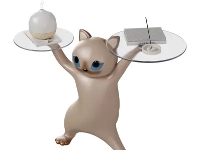 Lula Kitty Side Table with Aroma Diffusor Mcguigan 3D model