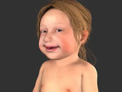 Baby boy and girl 3D model