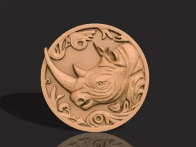RHINO PENDANT FOR DECORATION CNC 3D print model