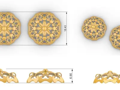 Adwaya Mandala Pendant Set With Ring 3D print model