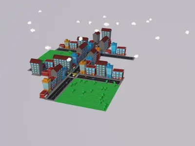 Low Poly City Pack Low-poly 3D model
