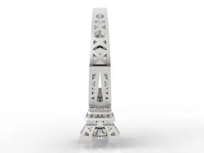 Paris Ring Design Eiffel Tower Engagement Ring 3D print model