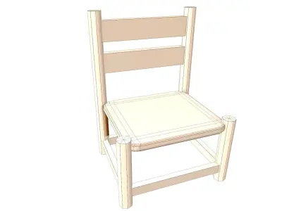 Thatched Chair Game Ready Low-poly 3D model