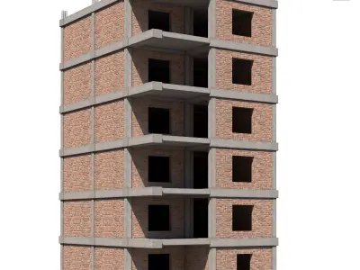 half-finished building Low-poly 3D model purchase