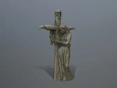 woman Statue Low-poly 3D model