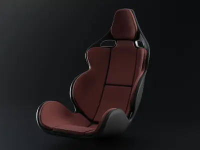 3D model Sport car seat with belt holes 3D model