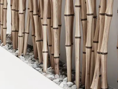 Bamboo thin branch decor n2  3D model