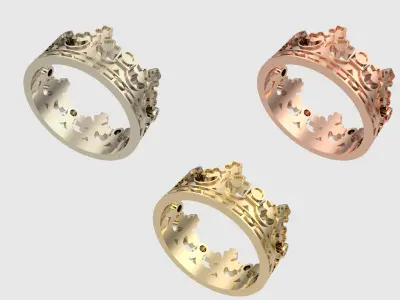 Majestic Crown-Inspired Ring JDBCo 3D print model