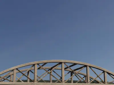 Wooden bridge Low-poly 3D model