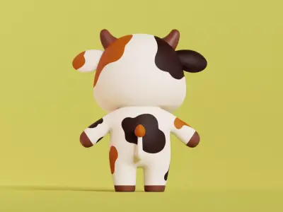 Cow Character Cartoon Chibi Kawaii Low-poly 3D model