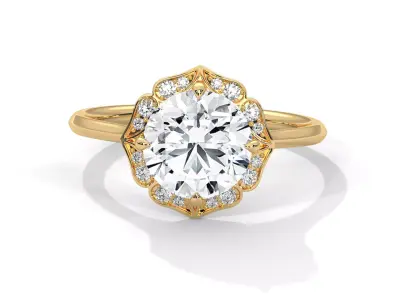 solitaire ring with detail images and 360 render videos 19 3D print model