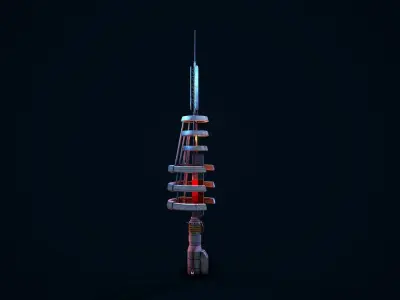 Sci Fi Beacon Low-poly 3D model
