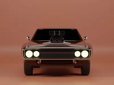 1970 dodge charger Low-poly 3D model