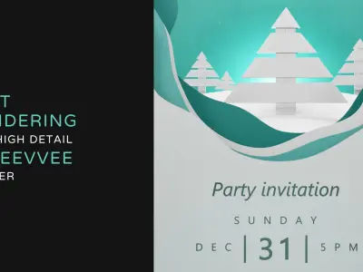 Christmas card 3D mockup for Blender 3D model