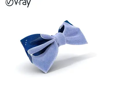 Elegant Blue Bow Tie Model Pack Low-poly 3D model