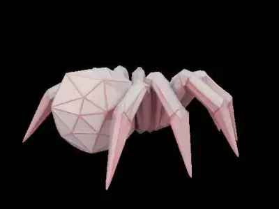 Low Poly Geometric Spider 3D print model