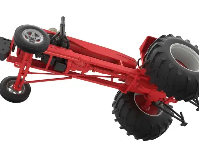 Vintage Small block Pulling tractor Scale 1 to 25 3D print model