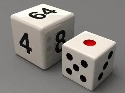 Dice 3D model with number four Texture