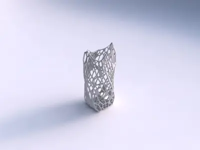 Vase twisted double arc quadratic with faceted organic lattice 3D print model